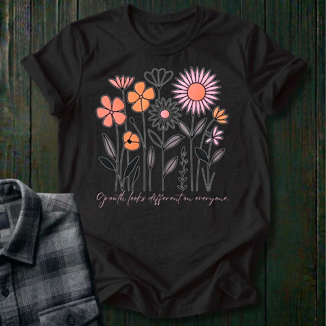 Growth Looks Different on Everyone Wildflower, Unisex T-Shirt