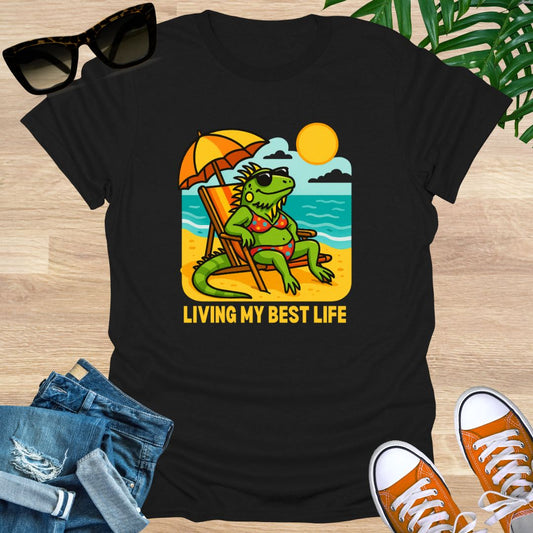 Living My Best Life (Beach Iguana Edition), Unisex T-Shirt