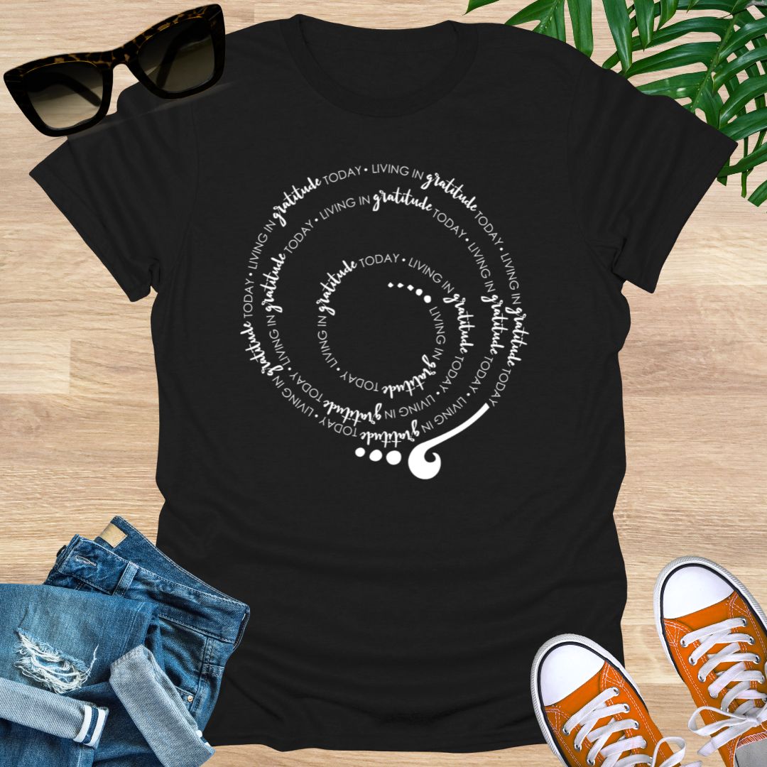 Living in GRATITUDE Today Spiral Unisex T-Shirt
