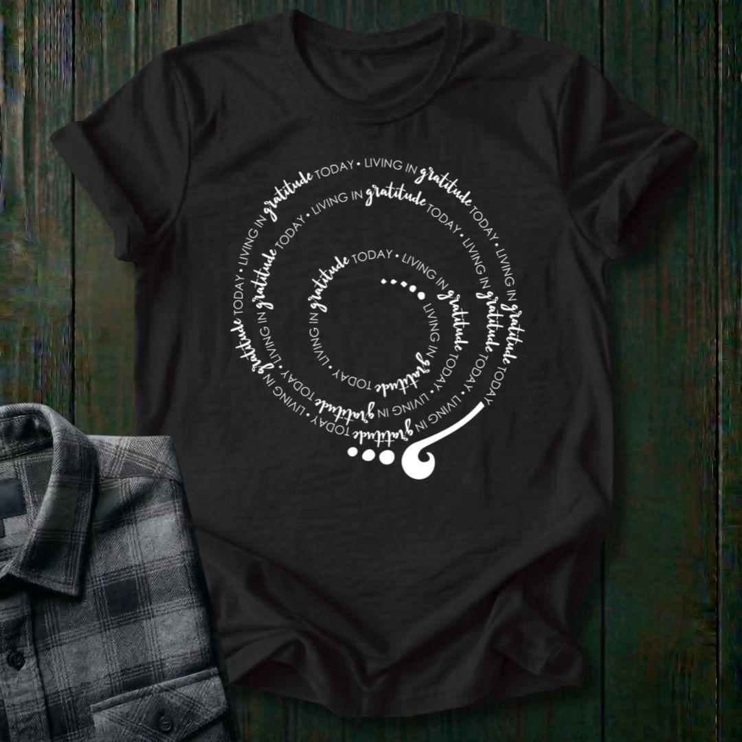 Living in GRATITUDE Today Spiral Unisex T-Shirt