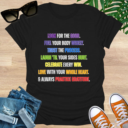Train, Nourish, Trust, Laugh, Honor, Love, Unisex T-Shirt