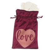 LOVE bag Burgundy Velvet Lined in Pink Satin with Pink Accents
