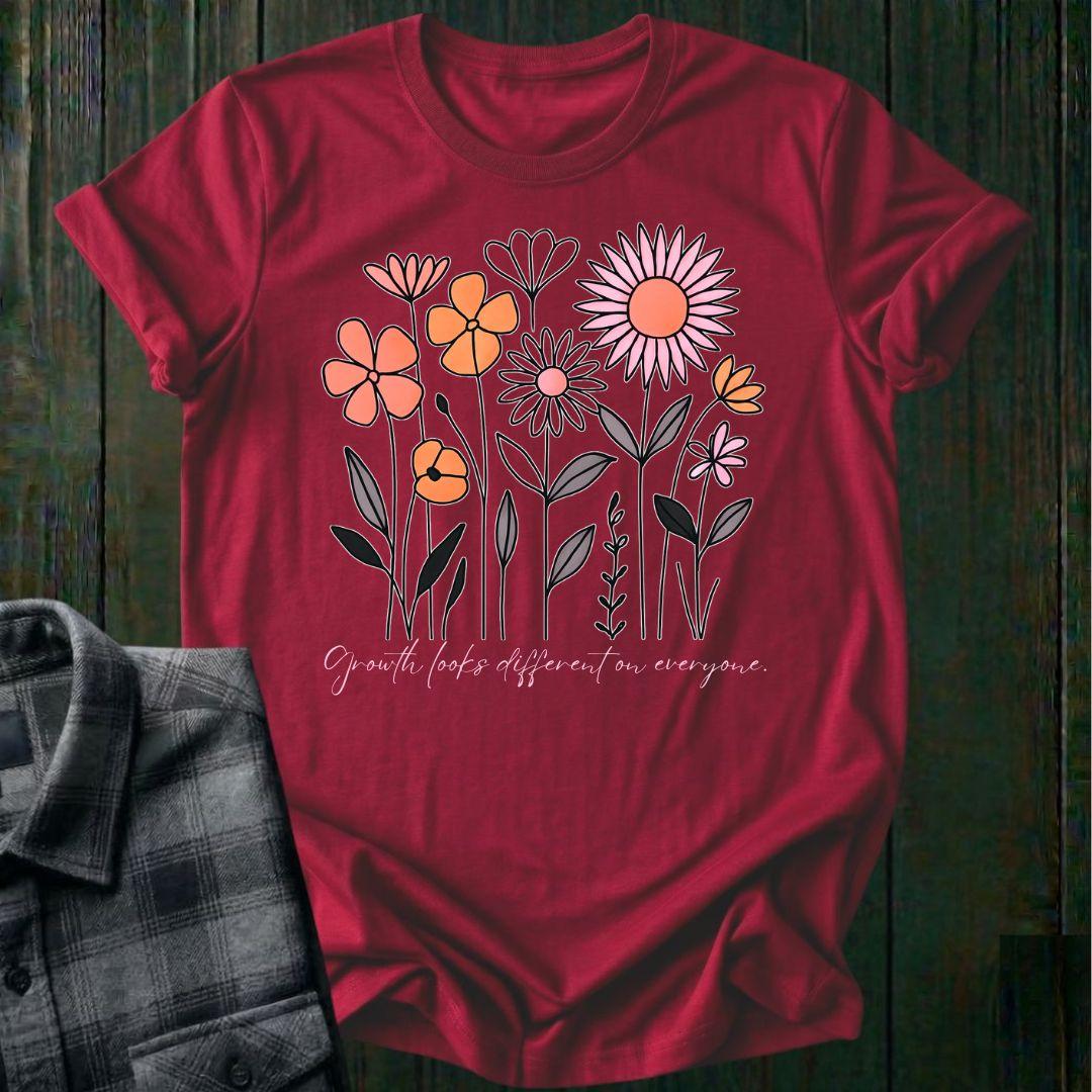 Growth Looks Different on Everyone Wildflower, Unisex T-Shirt