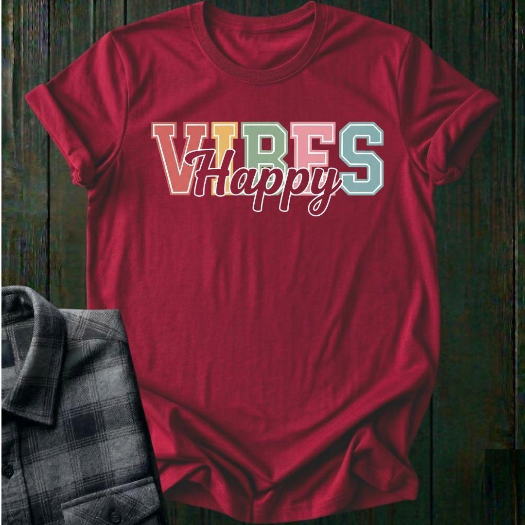 Happy Vibes (Varsity) Unisex T-Shirt