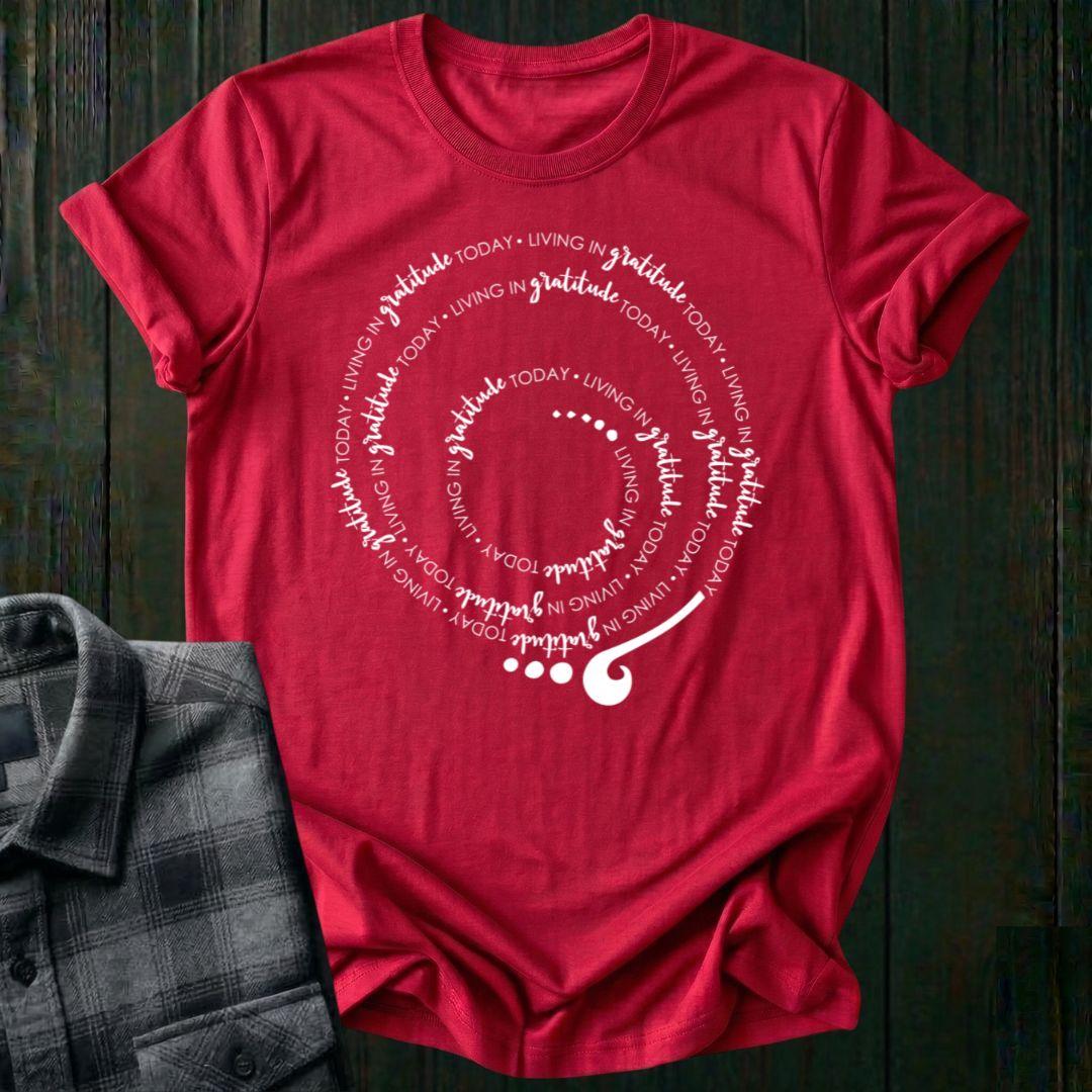 Living in GRATITUDE Today Spiral Unisex T-Shirt