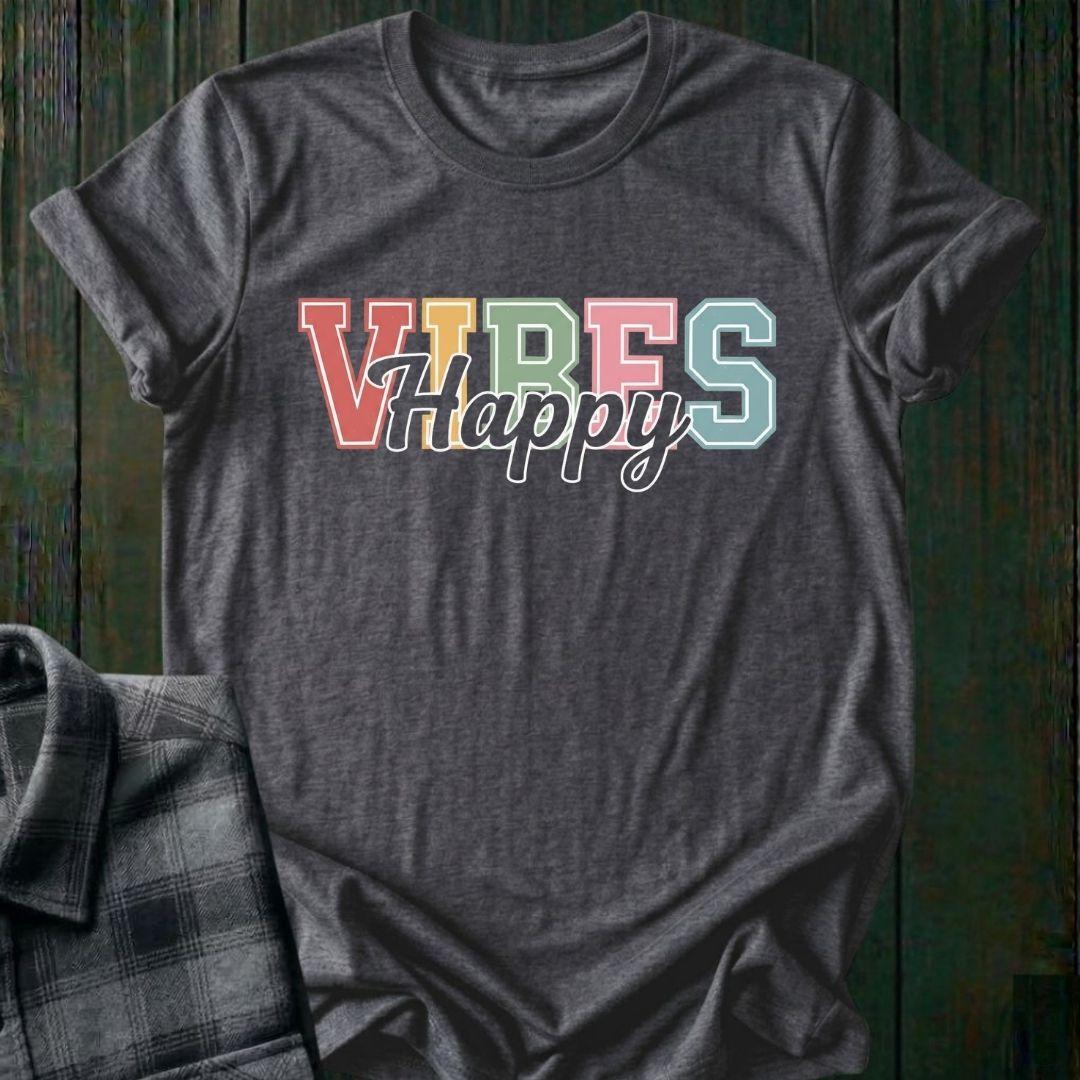 Happy Vibes (Varsity) Unisex T-Shirt