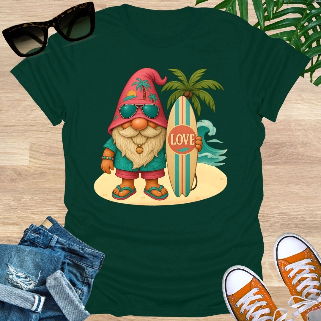 Surfer Love Gnome, Unisex T-Shirt