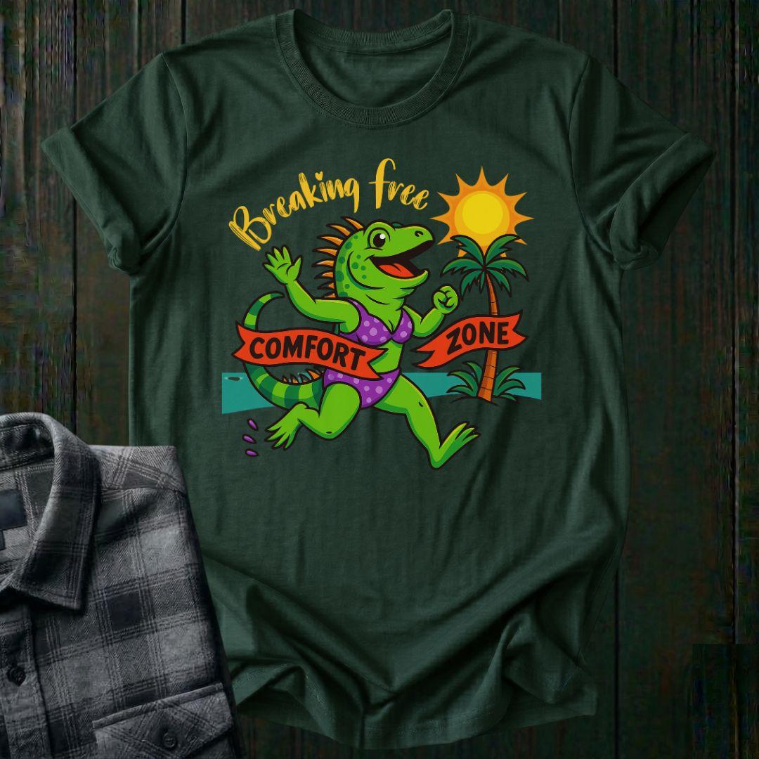 Breaking Free – Comfort Zone Crusher, (Iguana Edition), Unisex T-Shirt