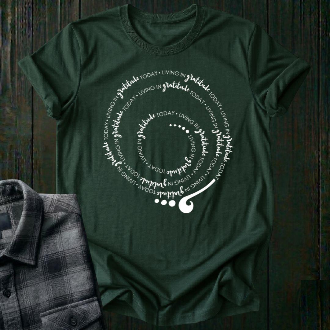 Living in GRATITUDE Today Spiral Unisex T-Shirt
