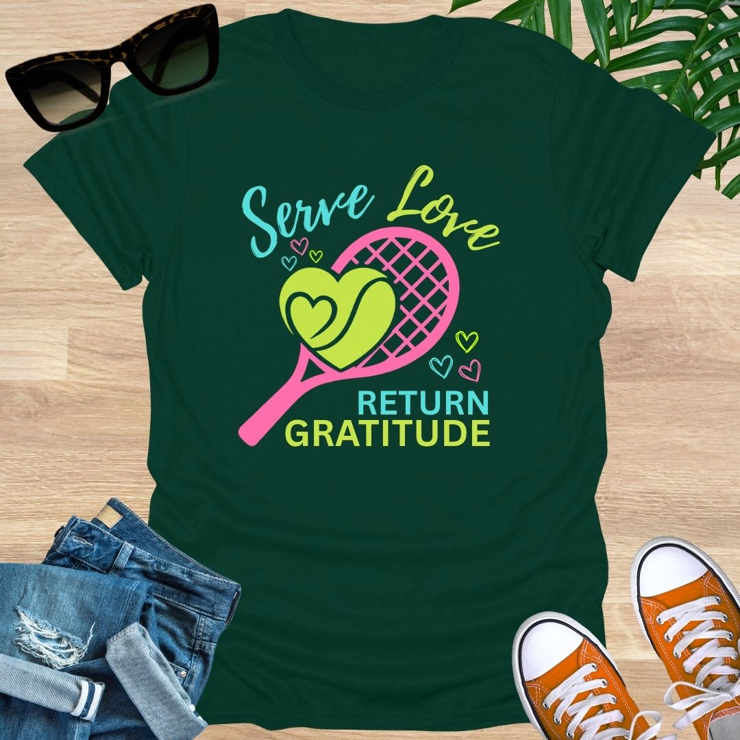 Serve Love, Return GRATITUDE, Tennis, Unisex T-Shirt