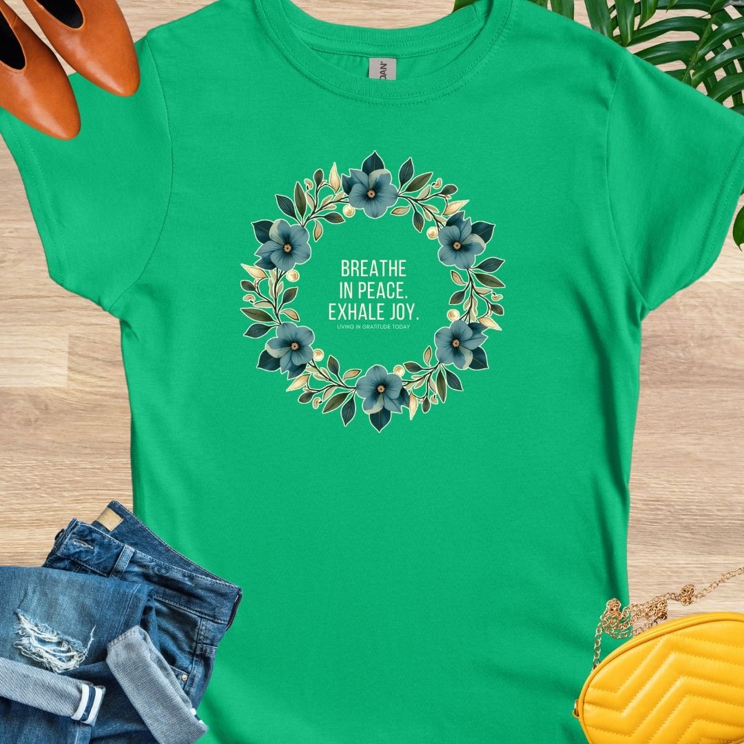 Breathe In Peace, Exhale Joy, Mandala, T-Shirt
