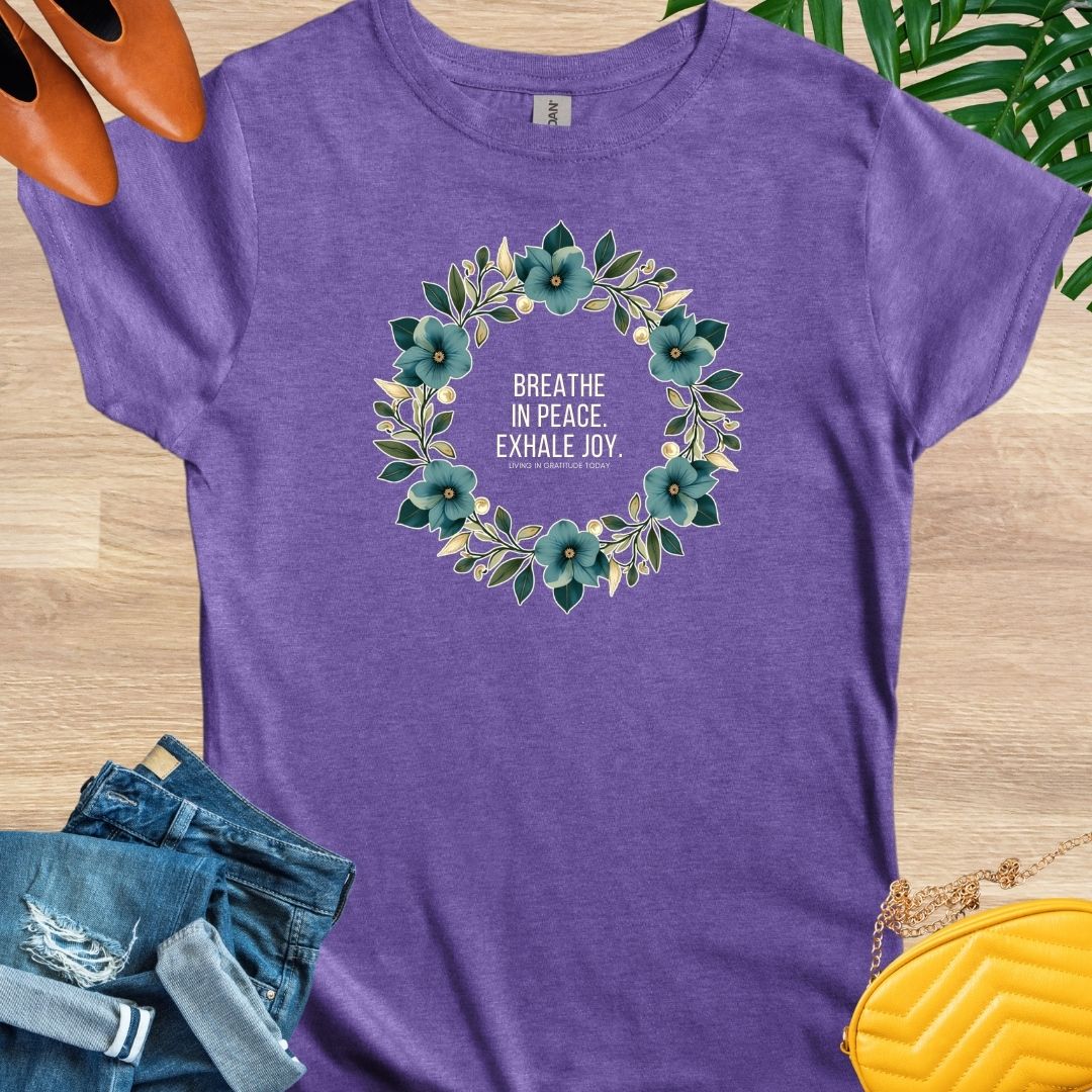 Breathe In Peace, Exhale Joy, Mandala, T-Shirt