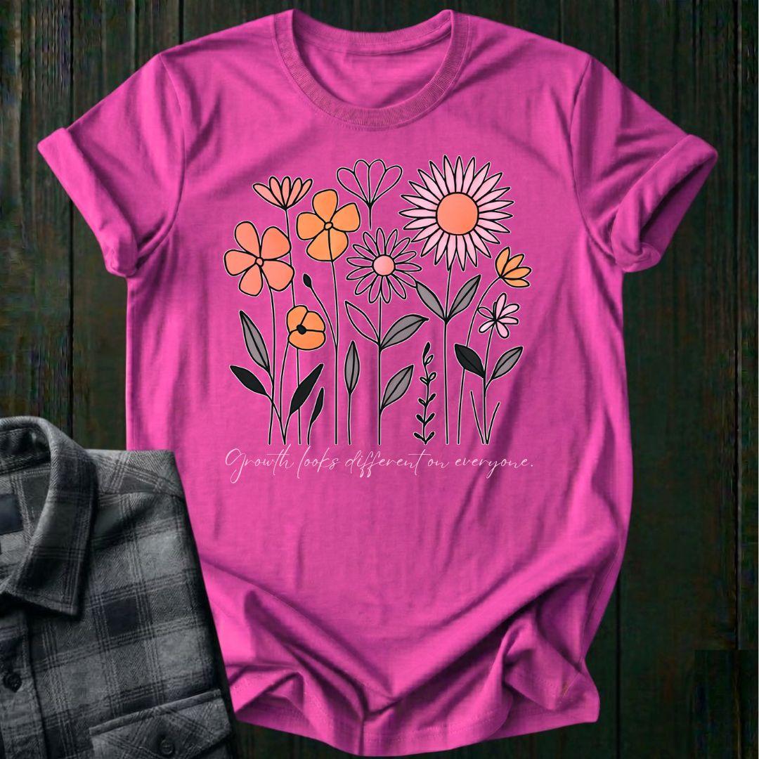Growth Looks Different on Everyone Wildflower, Unisex T-Shirt