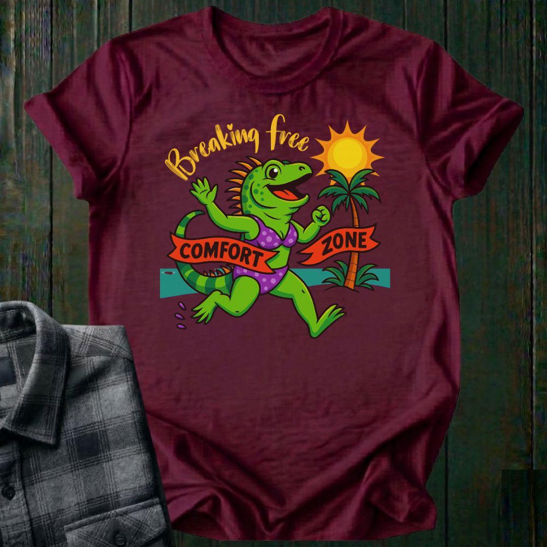 Breaking Free – Comfort Zone Crusher, (Iguana Edition), Unisex T-Shirt