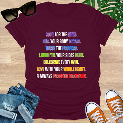 Train, Nourish, Trust, Laugh, Honor, Love, Unisex T-Shirt
