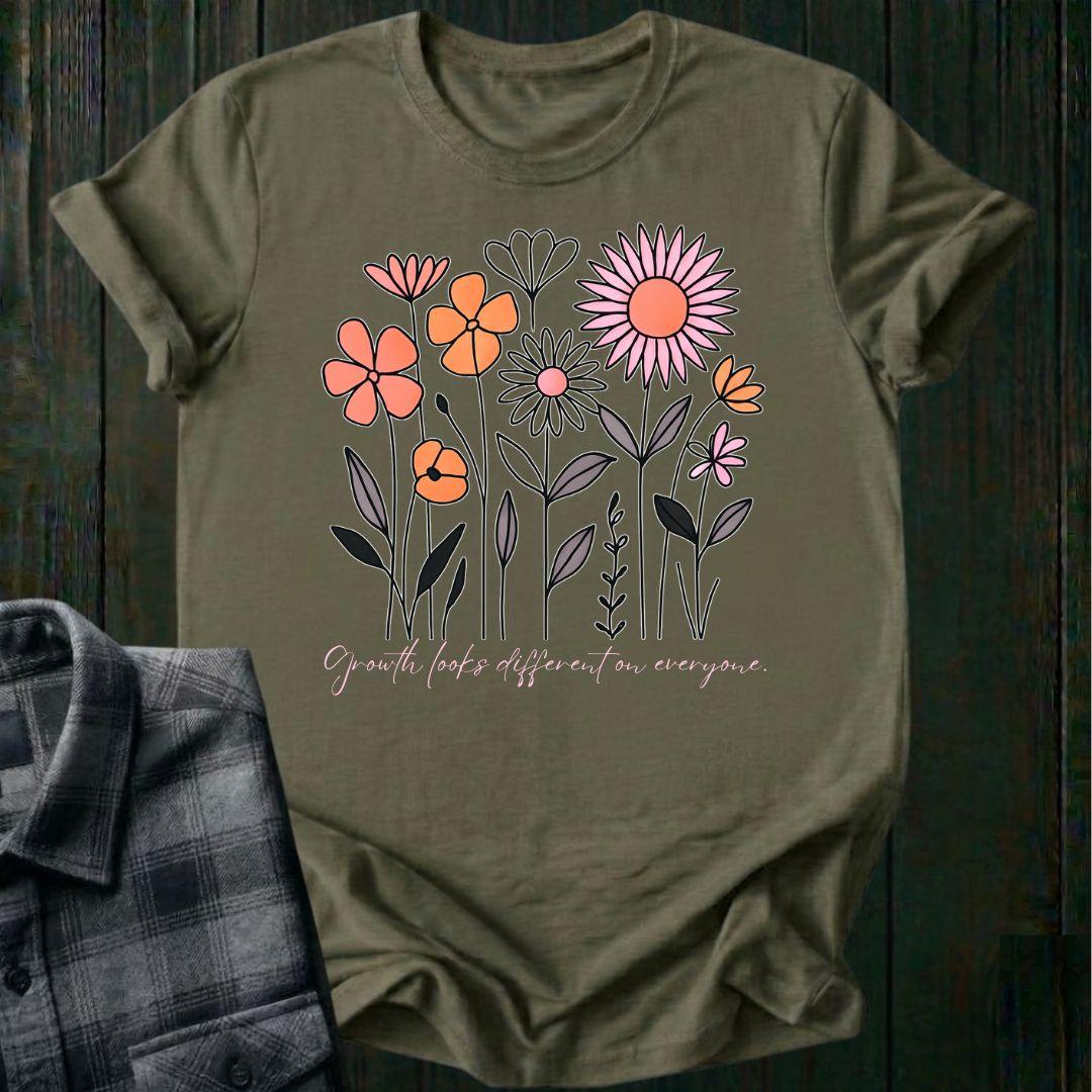 Growth Looks Different on Everyone Wildflower, Unisex T-Shirt