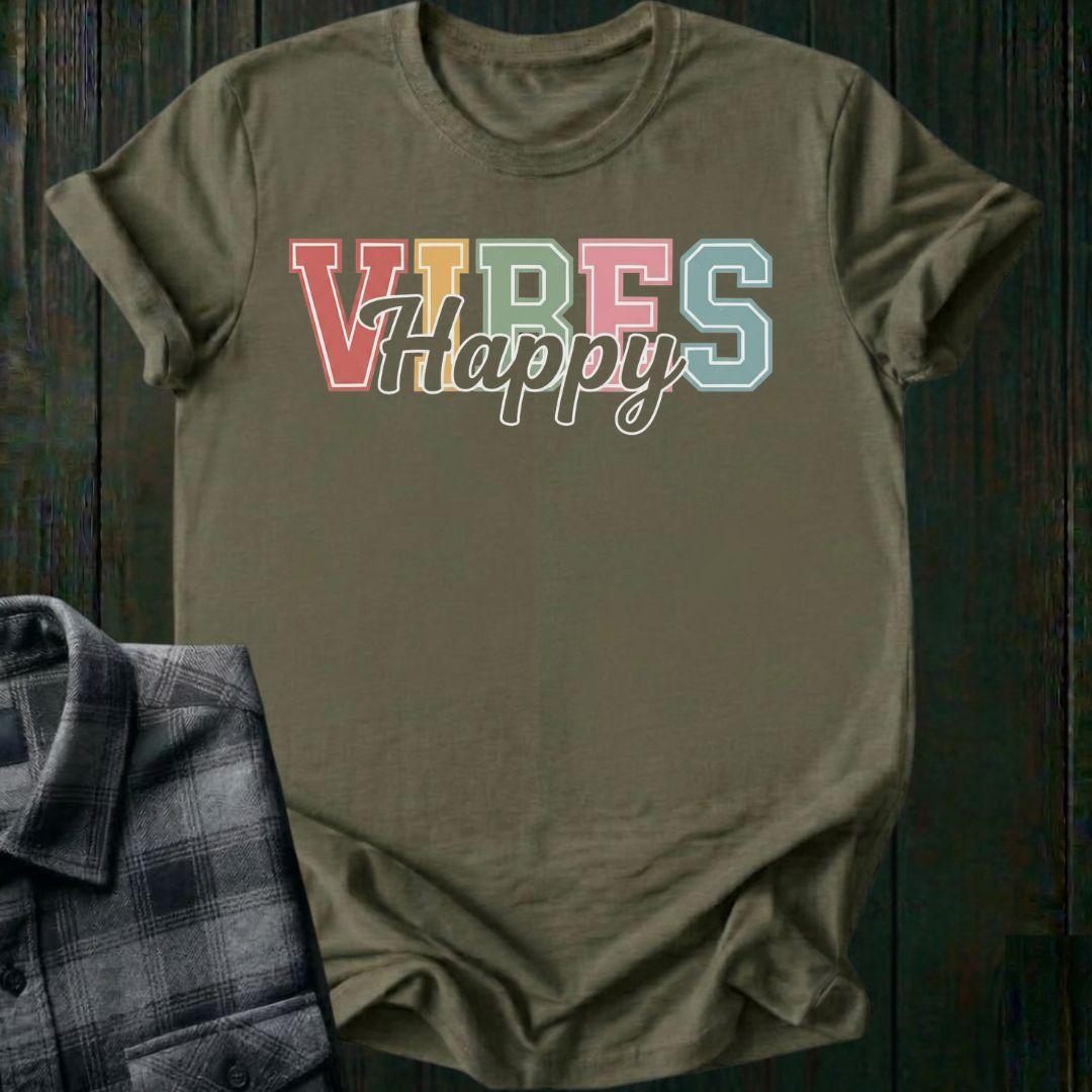 Happy Vibes (Varsity) Unisex T-Shirt