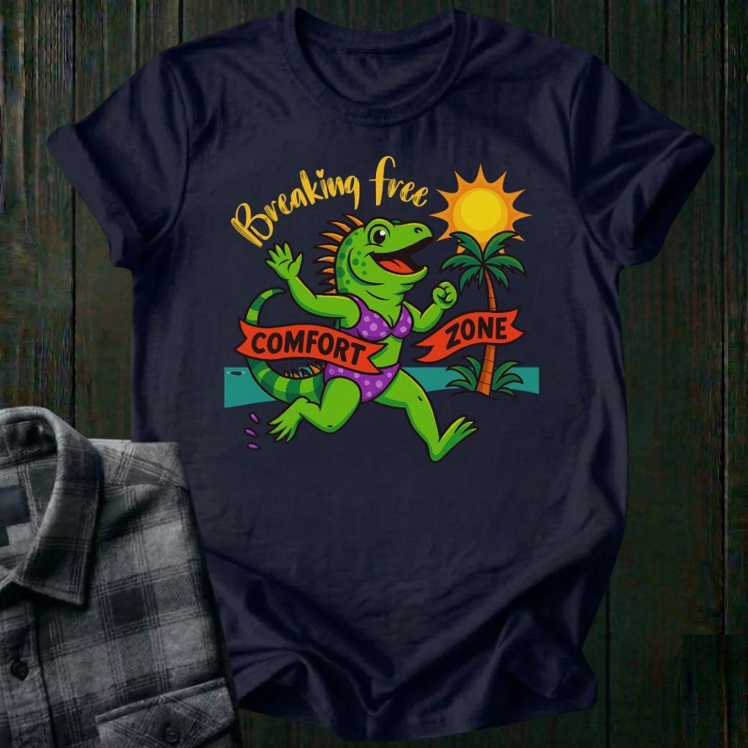 Breaking Free – Comfort Zone Crusher, (Iguana Edition), Unisex T-Shirt