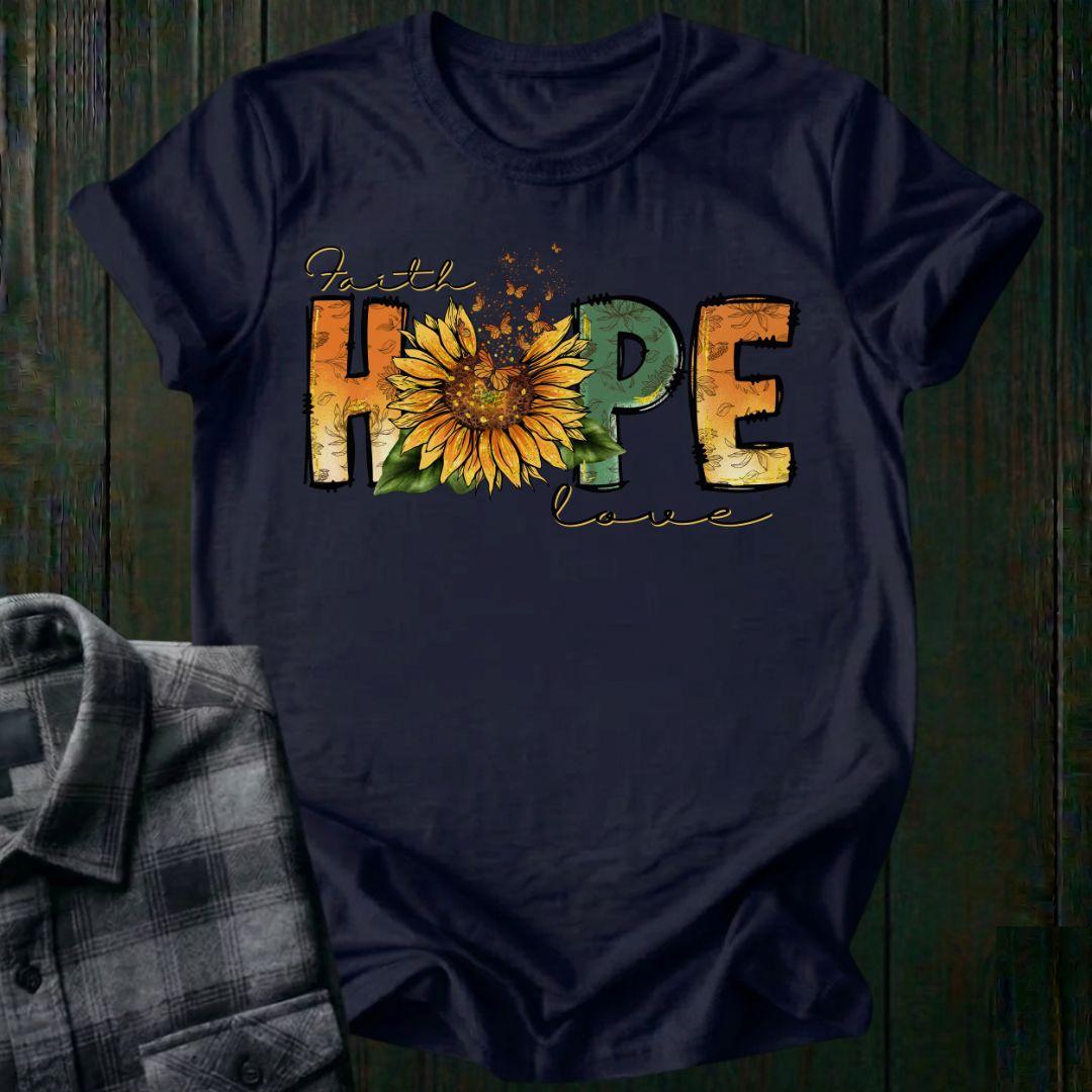 Faith Hope Love Sunflower & Butterflies Tee Unisex T-Shirt