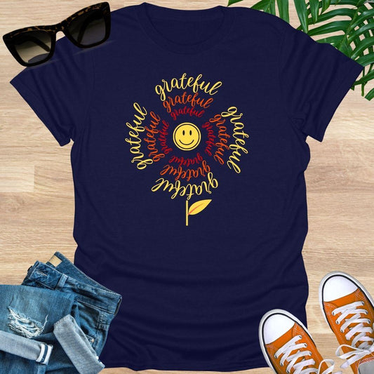 Grateful Smiley Flower, Unisex T-Shirt