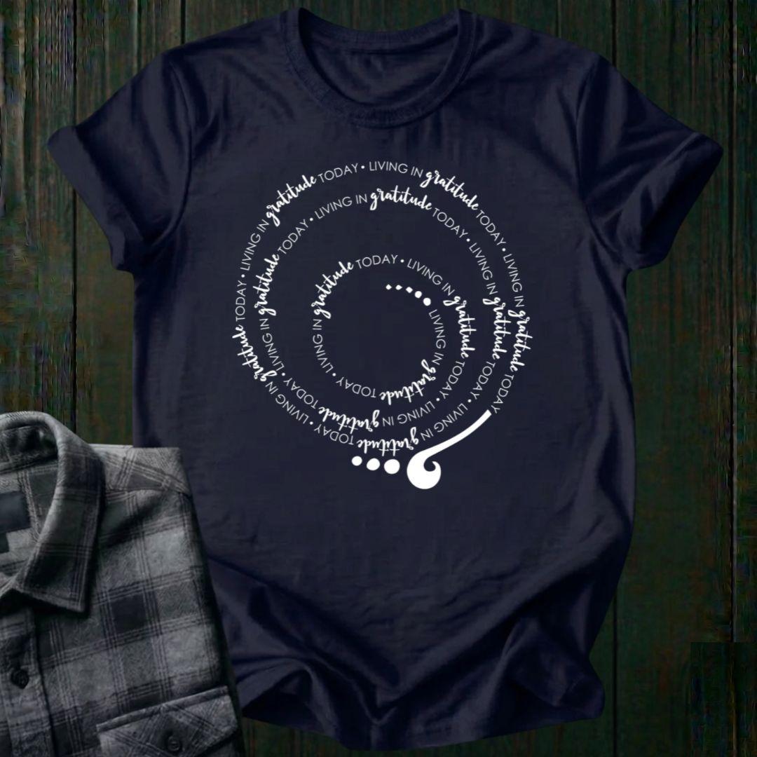 Living in GRATITUDE Today Spiral Unisex T-Shirt