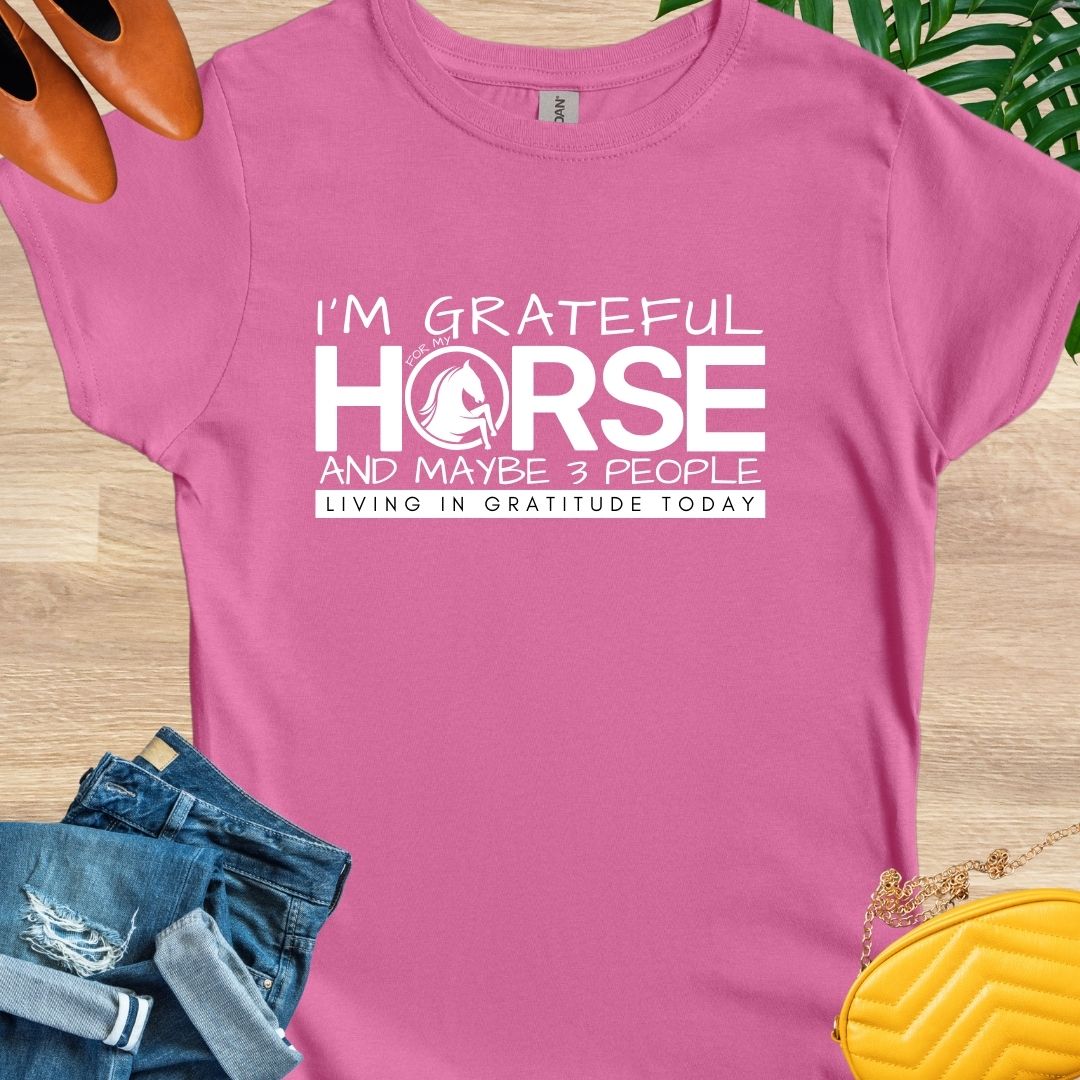 Grateful for My Horse and 3 People T-Shirt