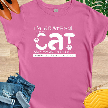 Grateful for My Cat and Maybe People T-shirt