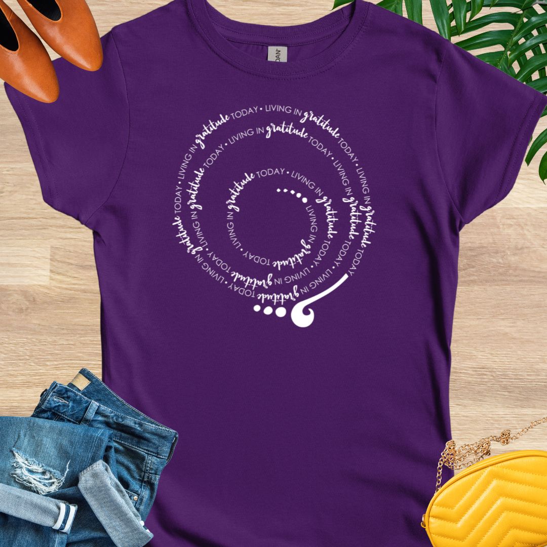 Living iin GRATITUDE Today Swirl T-Shirt