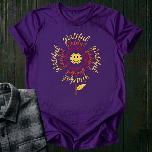 Grateful Smiley Flower, Unisex T-Shirt
