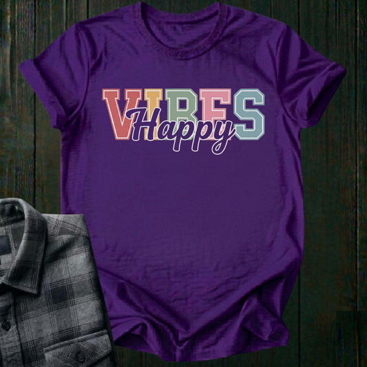 Happy Vibes (Varsity) Unisex T-Shirt