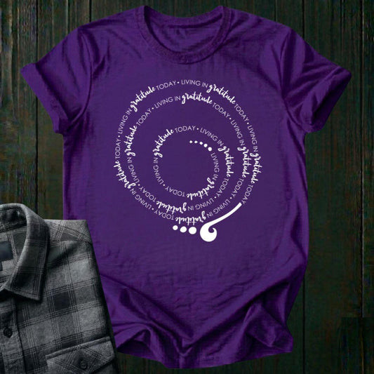 Living in GRATITUDE Today Spiral Unisex T-Shirt