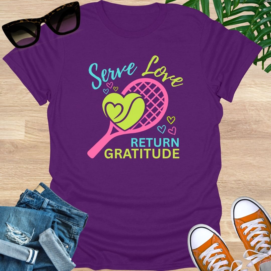 Serve Love, Return GRATITUDE, Tennis, Unisex T-Shirt