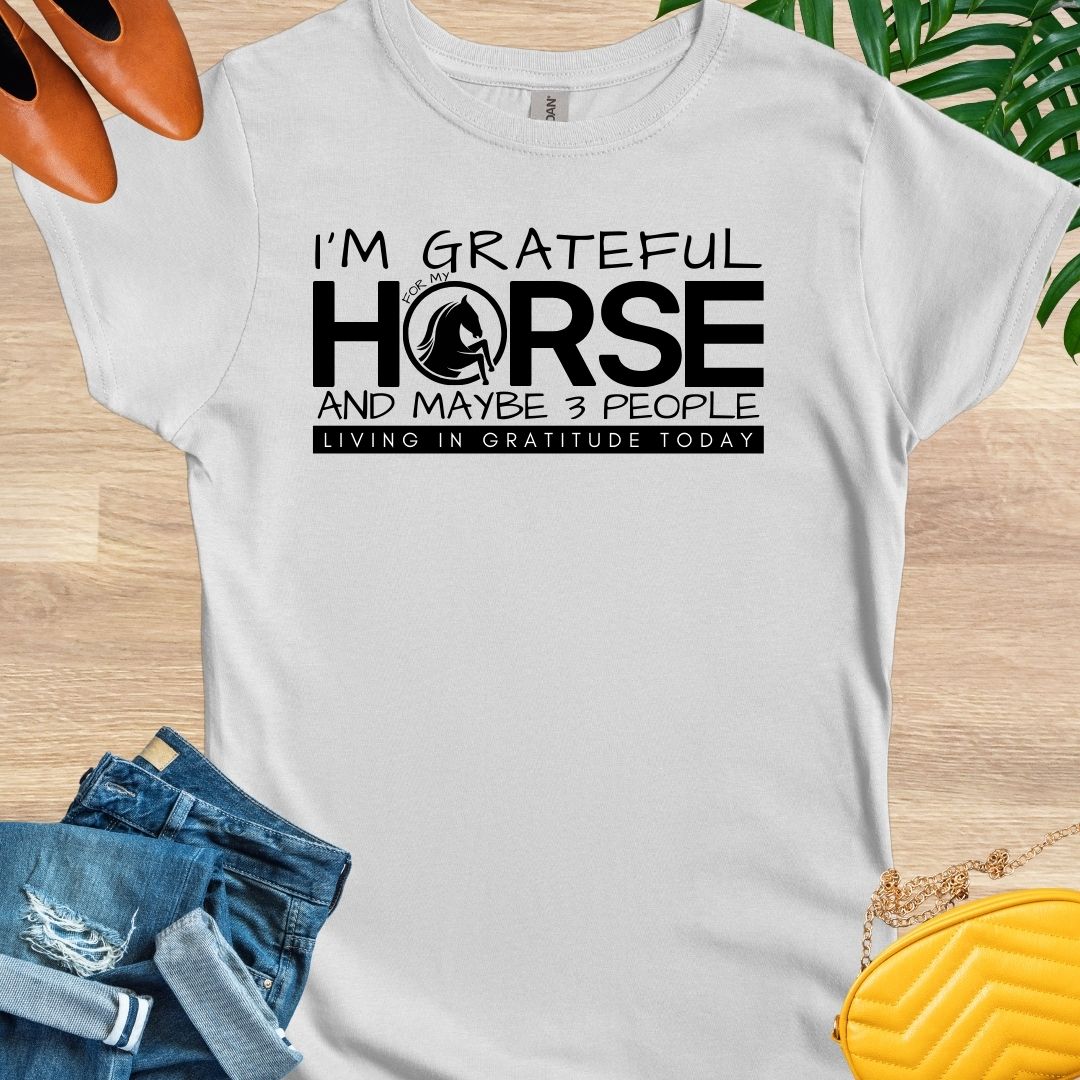 Grateful for My Horse and 3 People T-Shirt