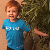 #GRATEFUL T-Shirt Turquoise 100% Cotton Infant Toddler Tee Shirt with White Accents