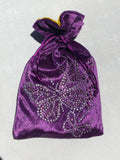 Gratitude bag Purple with Rhinestone Butterfly