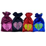 Gratitude bag Velvet, lined bag with a HEART