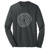 Living in GRATITUDE Today Spiral Long Sleeve Shirt Black Tri-Blend Man Pullover With White Accents