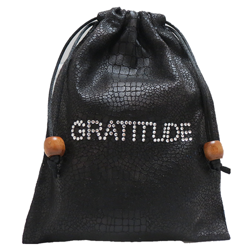 Gratitude bag, Faux leather (Black, Brown) with Gold or Silver Studs or Rhinestone