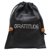 Gratitude bag, Faux leather (Black, Brown) with Gold or Silver Studs or Rhinestone