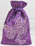 Gratitude bag Purple with Rhinestone Butterfly